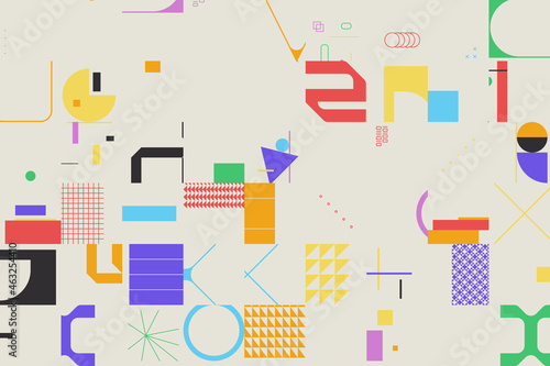 Digital Design Of Generative Art Graphics as Abstract Vector Pattern Background