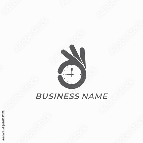 logo  design circle hand and clock