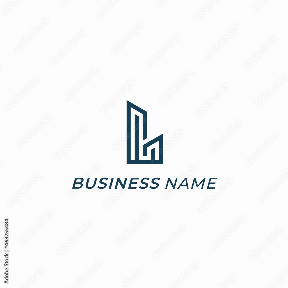 logo real estate building and letter l