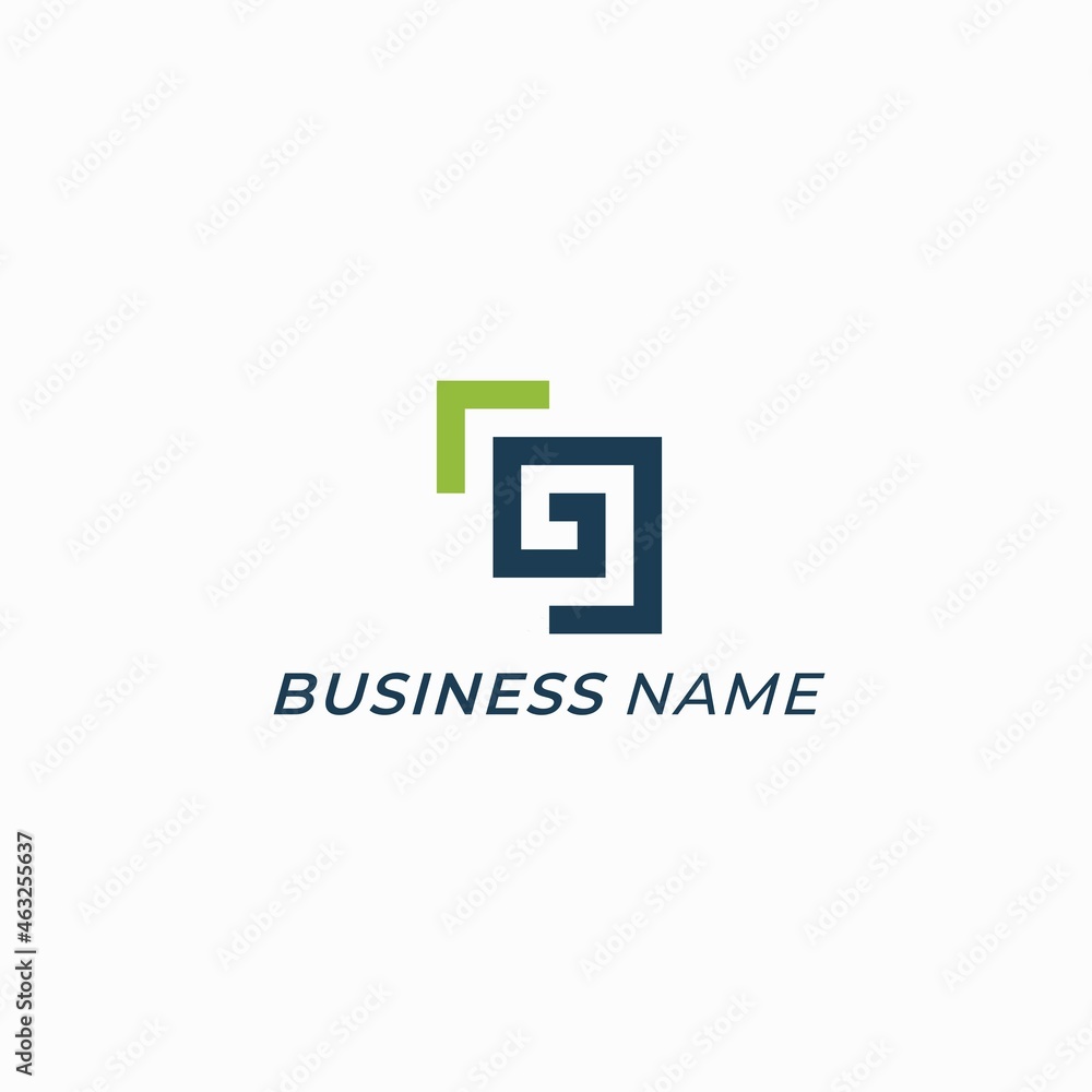logo design square and letter G
