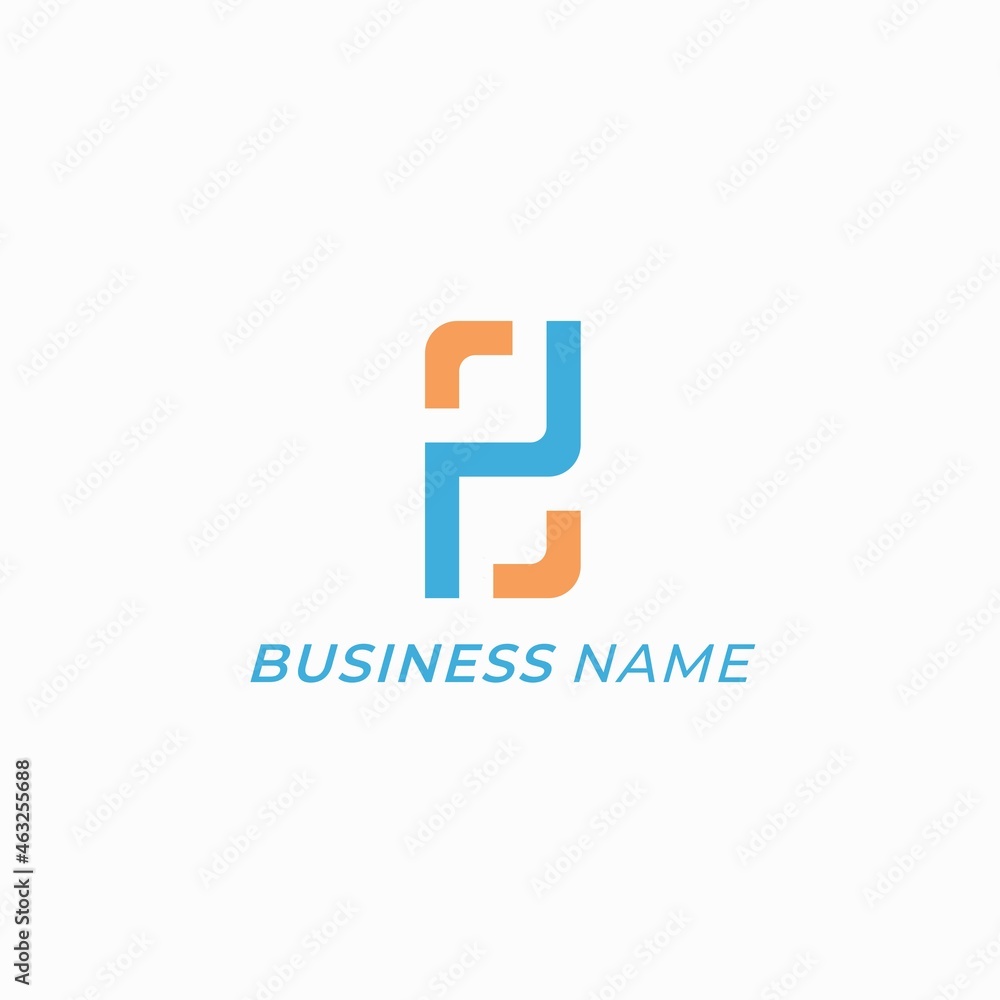 logo design square and letter P logo design square and letter P