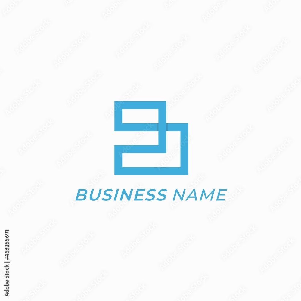 logo design square and letter B