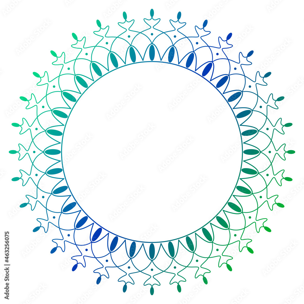 Circle frame in form of mandala. Pattern for Henna Mehndi or tattoo decoration. Decorative ornament in ethnic oriental style, vector illustration. Circle frame in form of mandala. Pattern for Henna Mehndi or tattoo decoration. Decorative ornament in ethnic oriental style, vector illustration.
