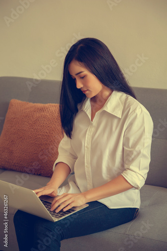 young woman working on computer