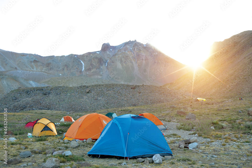 camping in the mountains, tent in the mountains, 