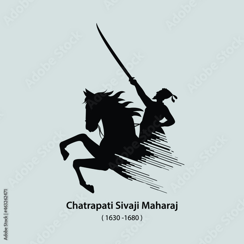 Chatrapati Sivaji Maharaj. A fighter against the Moguls, vector image of sivaji.