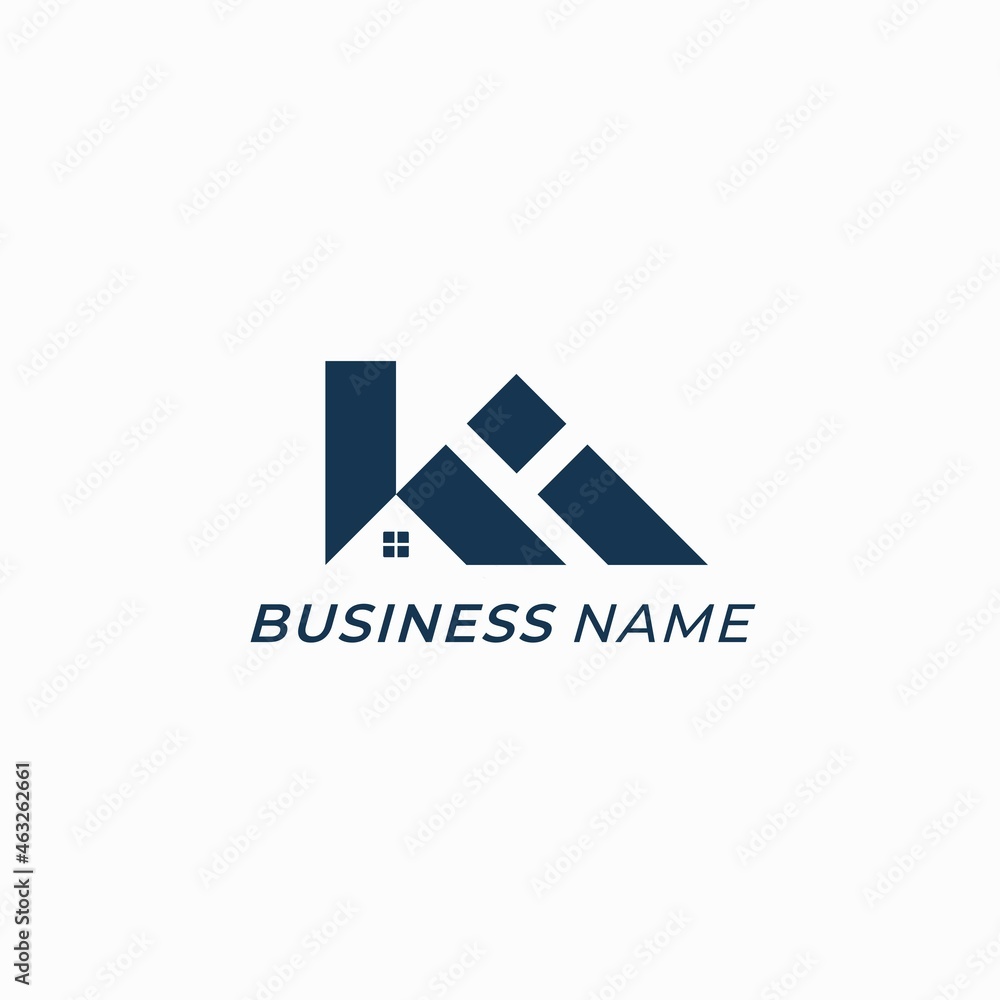 design logo creative letter K and home design logo creative letter K and home