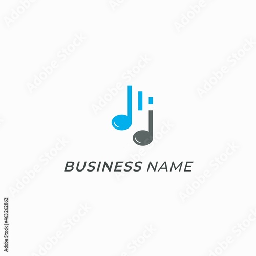 design logo creative note music and play