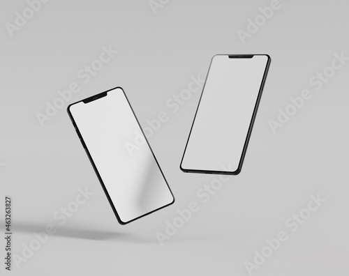 Realistic smartphone mockup with blank screen, Mobile phone display
