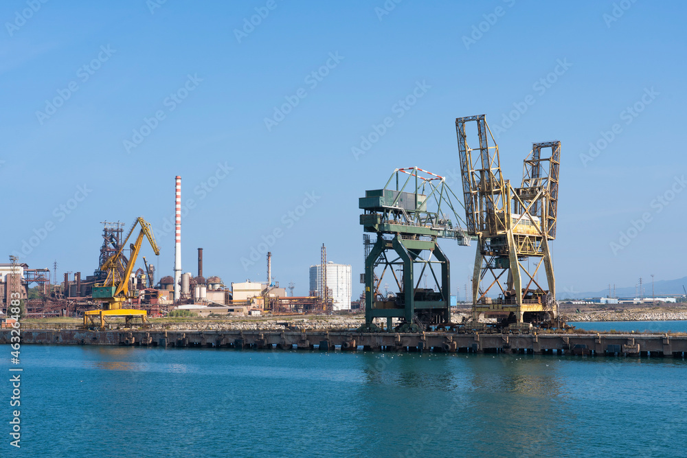 commercial harbour of Piombino, Tuscany, Italy