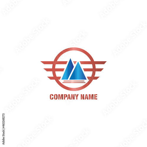 Free Download mountain logo template circle emblem graphic design - GFXLoad