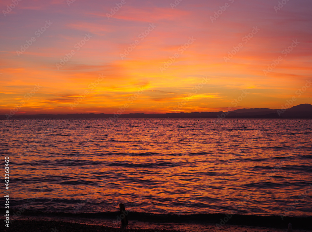Fototapeta premium Sunset on Lake Garda in Italy