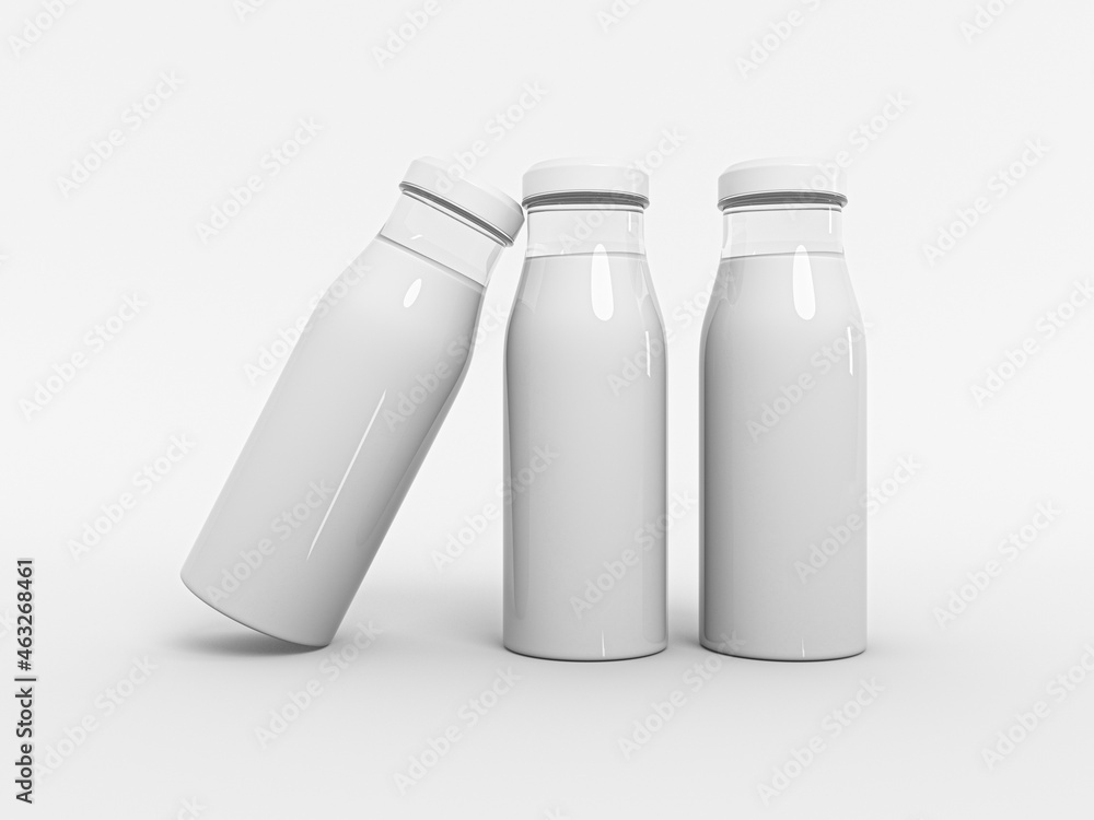 White milk glass bottle Mock-Up. Two bottle Blank Label. 3D Rendered illustration for mockup. White milk glass bottle Mock-Up. Two bottle Blank Label. 3D Rendered illustration for mockup.
