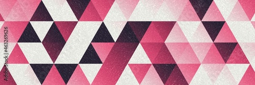  Retro style abstract pink,white and purple background with random geometric triangle pattern. Elegant pastel color with textured light triangle shapes.