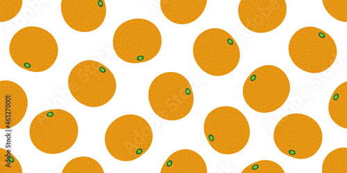 Orange illustration background. Seamless pattern.Vector. オレンジのパターン　背景素材