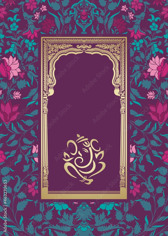 Ganesha, wedding card, royal Rajasthan, India Ganesha, wedding card, royal Rajasthan, India