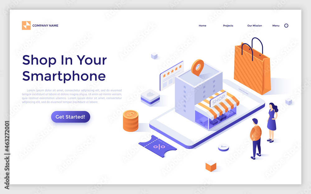 Isometric Vector Modern Template Isometric Vector Modern Template