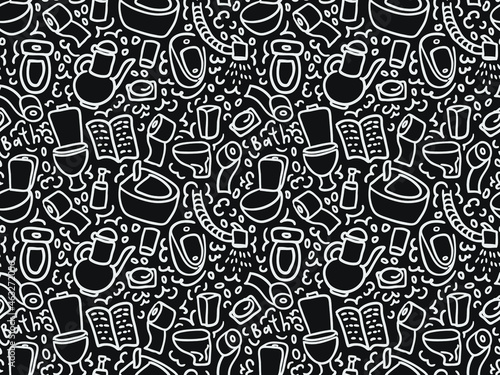 Doodle pattern with toilet paper