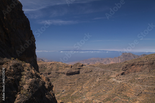 Gran Canaria, landscape of the central part of the island, Las Cumbres, ie The Summits, route on ascent to Risco Chimirique, Tejeda municipality 