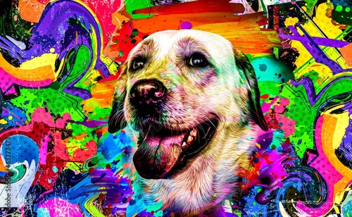 portrait of a dog in a party