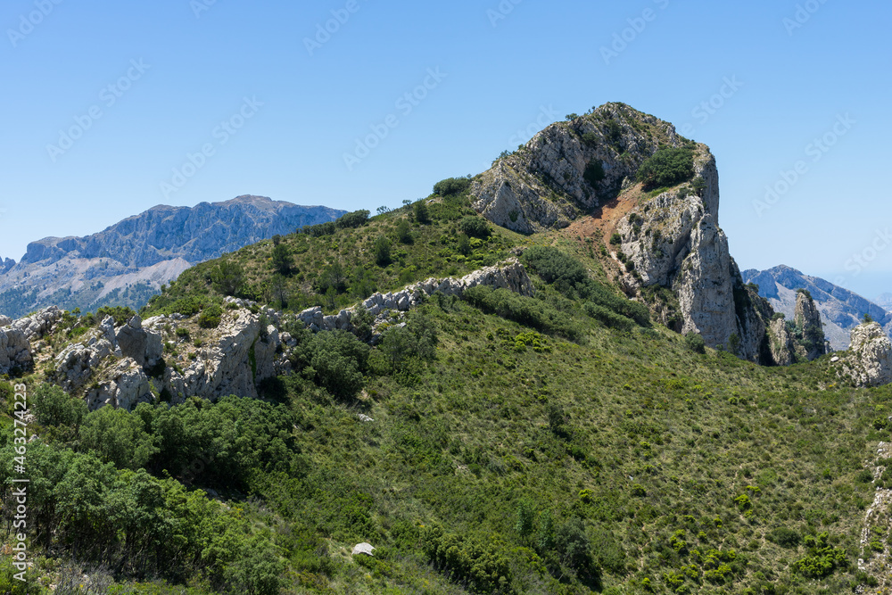 majestic mountain crest and green mediterranean landscape in Spain beauty and tranquility in nature