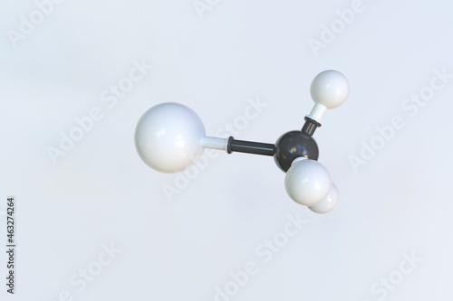 Methylmercury molecule, scientific molecular model, looping 3d animation photo