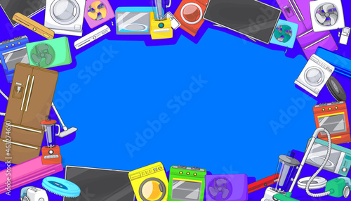 Home electronic appliances background design element with blank space for text...Vector illustration..