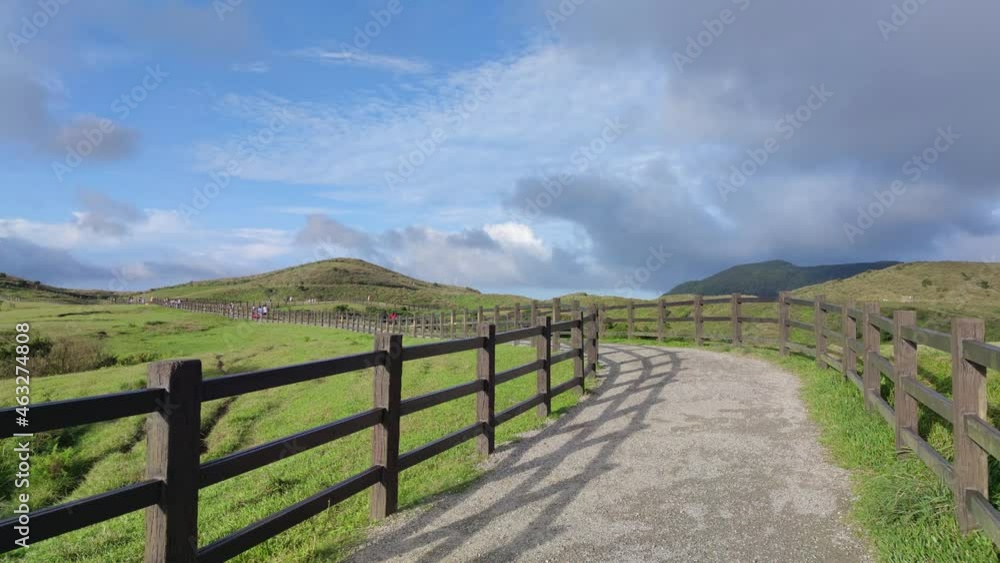 Qingtiangang, Taiwan-Oct 15, 2021: The natural source of alpine grasses is at Shangshan in Taipei City, Taipei City, Taiwan Qingtiangang, Taiwan-Oct 15, 2021: The natural source of alpine grasses is at Shangshan in Taipei City, Taipei City, Taiwan