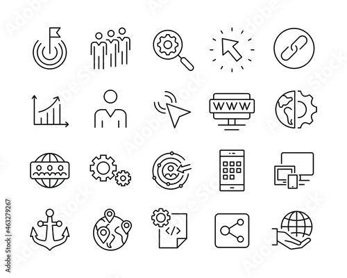 Internet Marketing Icons - Vector Line Icons. Editable Stroke. Vector Graphic