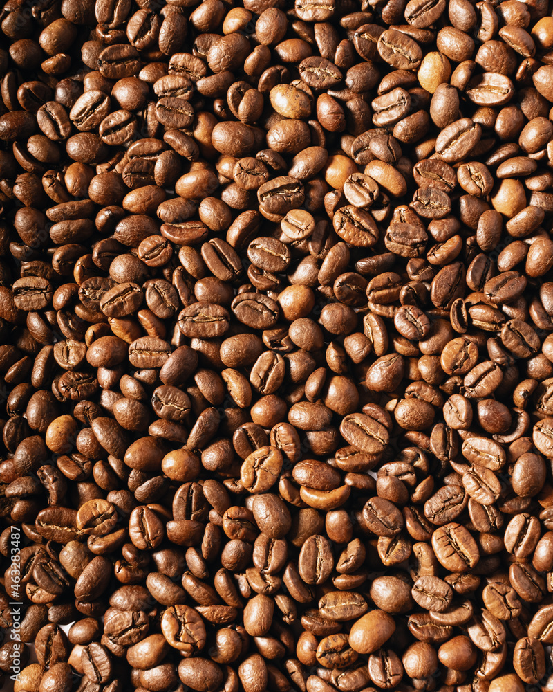 coffee beans background with shadow