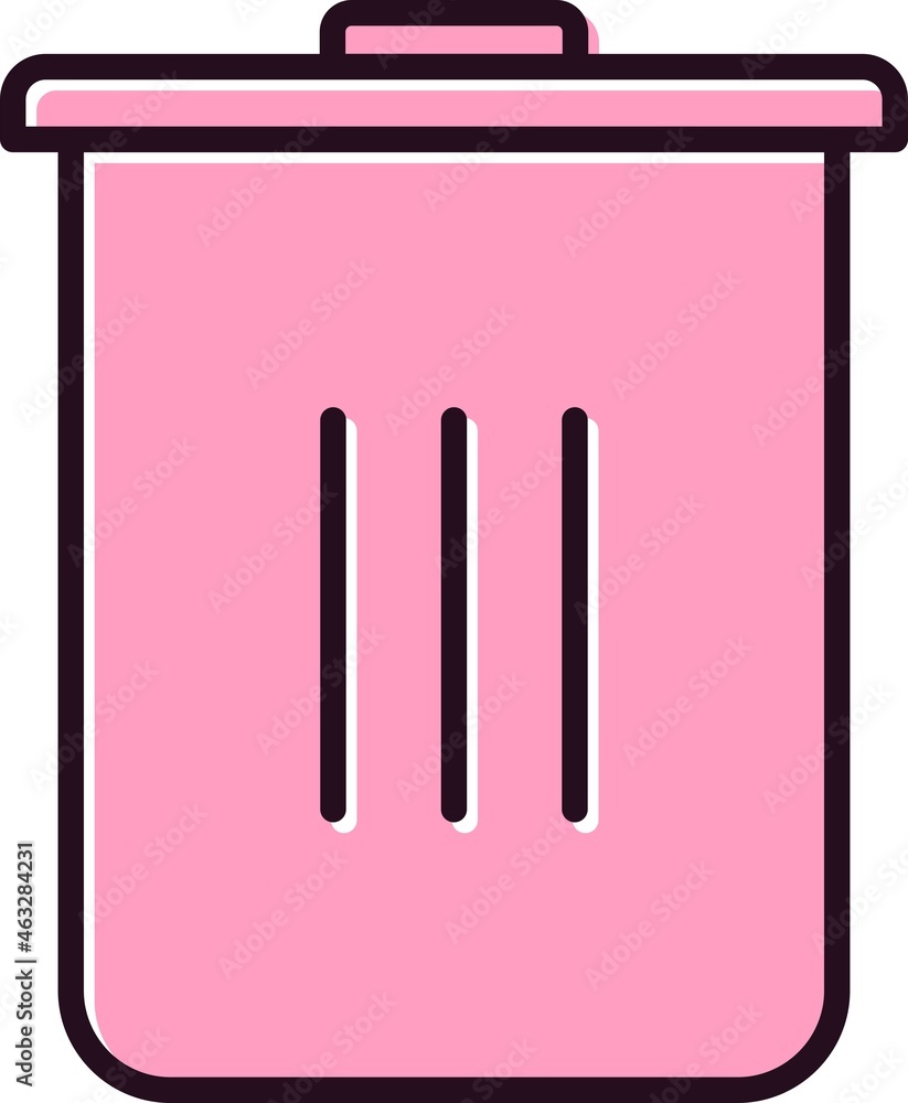 Trash bin Filled Vector Line Icon Design Trash bin Filled Vector Line Icon Design