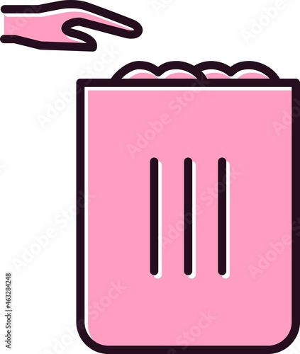Use Trash Bin Filled Vector Line Icon Design