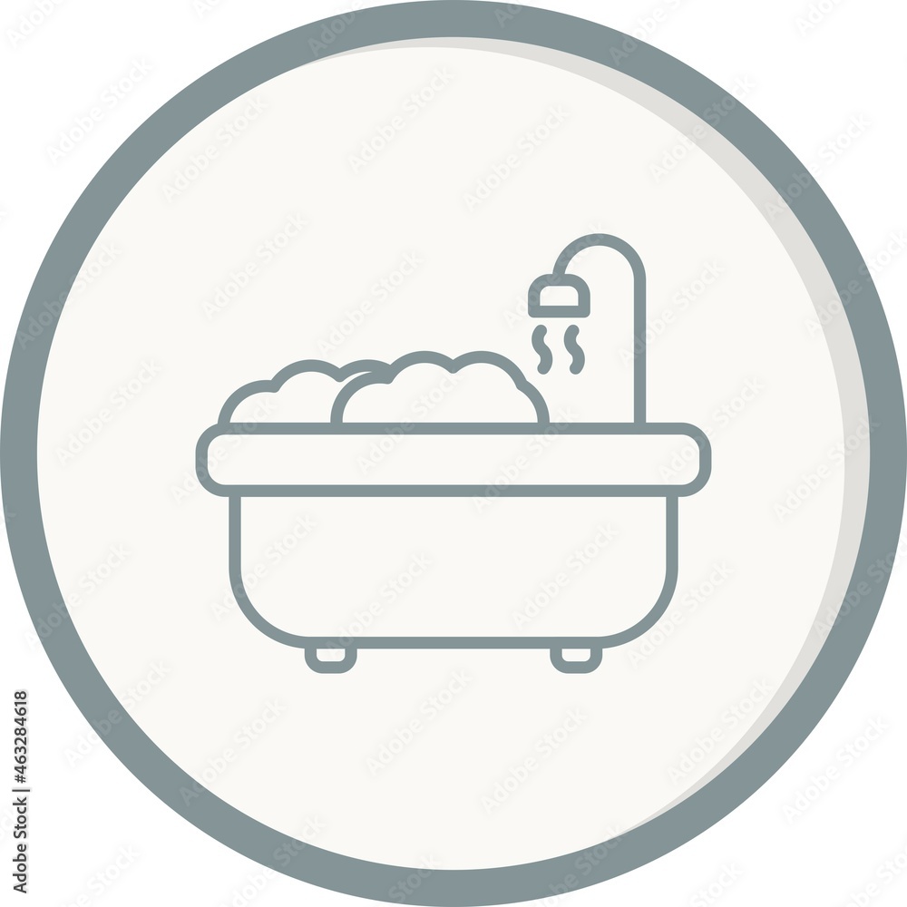 Bath Tub Filled Vector Line Icon Design Bath Tub Filled Vector Line Icon Design
