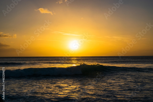 sunset in the sea, Makaha Beach, Oahu, Hawaii © Daniel