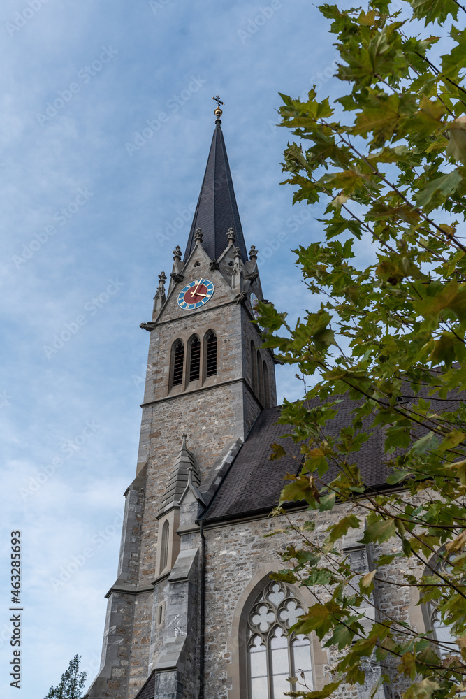 Fototapeta premium St Florin Cathedral - Vaduz, Liechtenstein