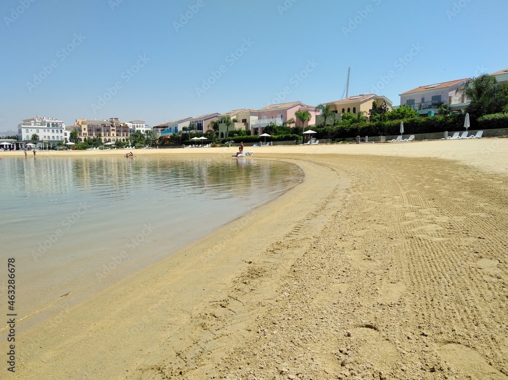 The beautiful Limassol Marina Beach or Golden Beach Limassol in Cyprus

