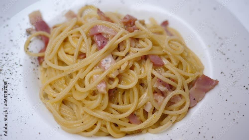 Spaghetti Carbonara - typical italian pasta dish Spaghetti Carbonara - typical italian pasta dish