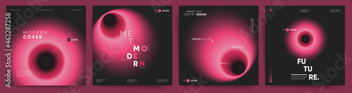 Social media square post template with modern circular gradient. Gradient cover template design set for poster, social media post and promo banners. Circular futuristic gradient post frame. Vector. 