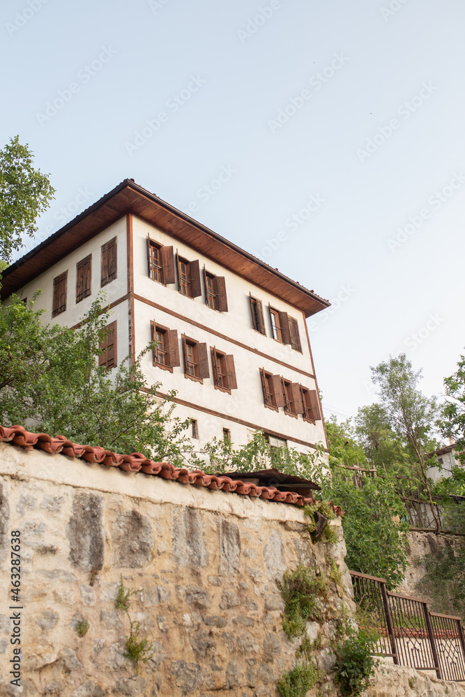 Traditional Ottoman house in Safranbolu. Safranbolu UNESCO World Heritage Site. Old wooden mansion turkish architecture. Ottoman architecture