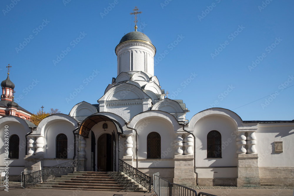 Katholikon of Nativity of God's Mother. Rozhdestvensky Convent, or Convent of Nativity of Theotokos is one of oldest nunneries in Moscow, located inside Boulevard Ring