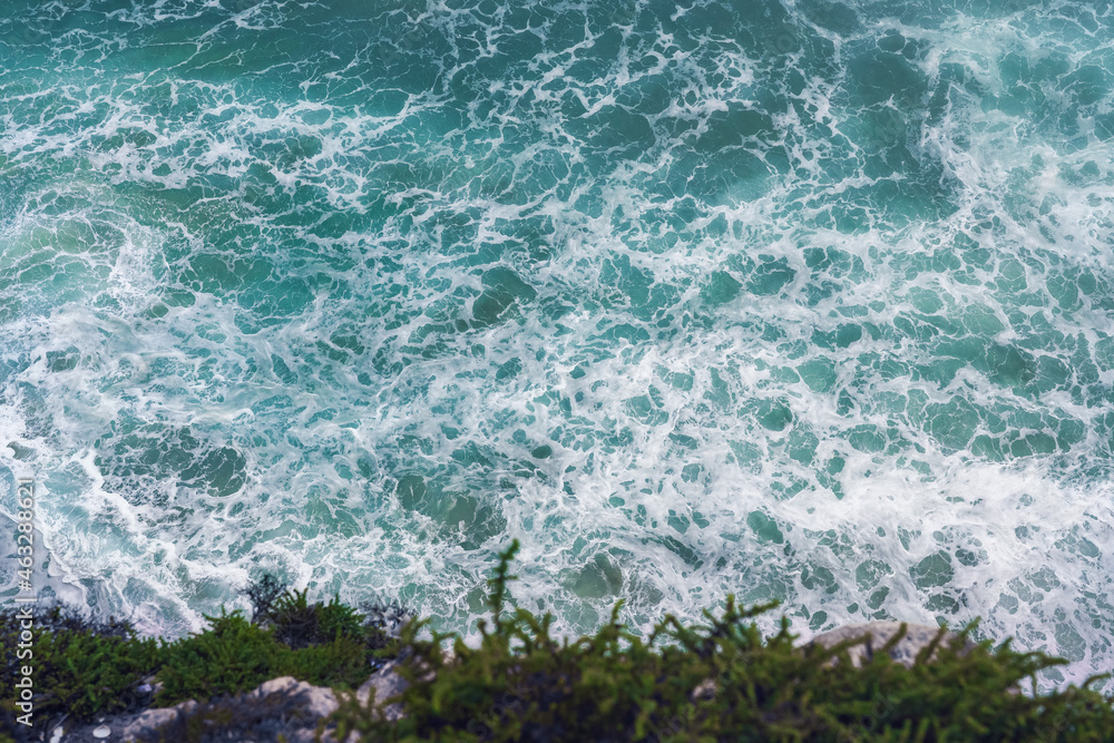Fototapeta premium Aerial view of ocean waves - Water Pattern