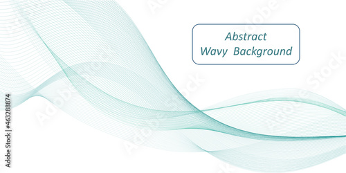 Abstract  teal wave swirl swoosh isolated on white background. Dynamic wave swoosh movement, modern trendy design for banner or poster. Color flow, blend curve lines. Vector illustration
