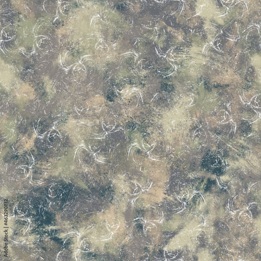 Obraz premium Seamless neutral and white grungy classic abstract surface pattern design for print. High quality illustration. Monochrome earth colored design with white pattern design overlay. Repeat graphic swatch