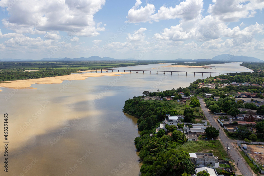 White River. Viewpoint of Parque do Rio Branco in Boa Vista - Roraima. Northern Brazil
