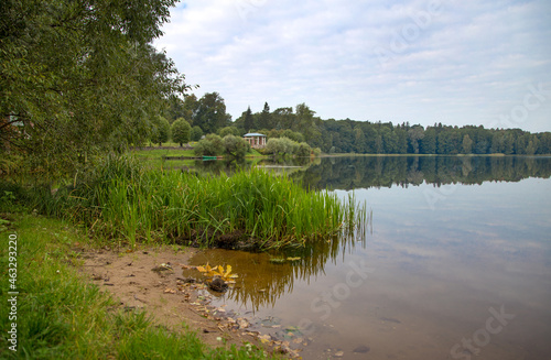 Lake landscape in Birini Manor in Latvia. photo