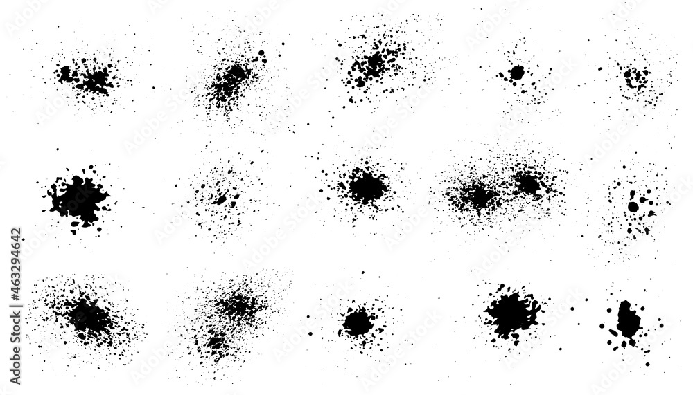 Elements of spray paint, set of ink blots. Vector illustration Elements of spray paint, set of ink blots. Vector illustration