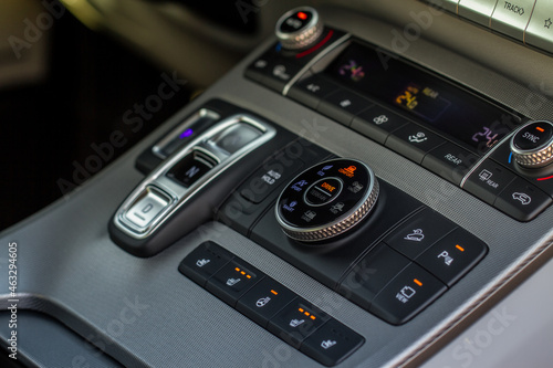 Modern suv car drive mode control panel. Control panel for off-road functions.