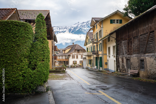 Street and houses at Unterseen - Interlaken, Switzerland