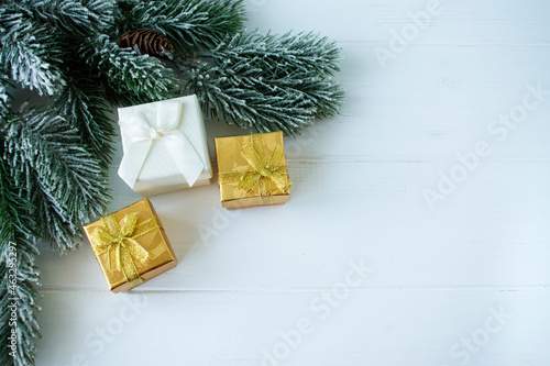 Wallpaper Mural christmas decoration fir branches and gifts Torontodigital.ca