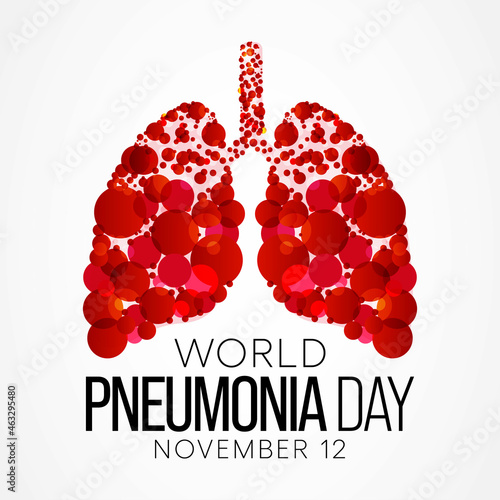 World Pneumonia day is observed every year on November 12, it is an infection that inflames the air sacs in one or both lungs. Vector illustration